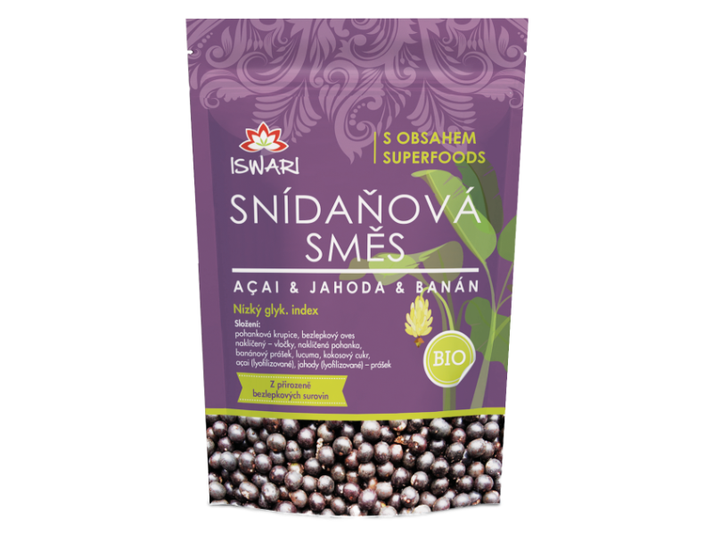 BIO snídaňová směs Acai jahoda banán 300 g